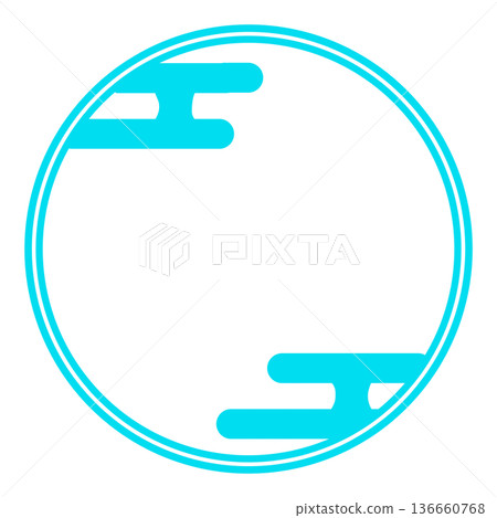 Light blue haze pattern round frame 136660768