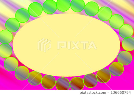Yellow round space with neon colored circles by side 136660794
