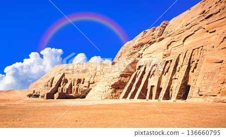 Ancient temple ruins of Abu Simbel, Egypt Ancient temple ruins of Abu Simbel, Egypt 136660795