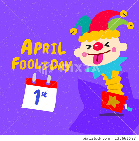 Funny Clown Head Popping Out of Box Funny Clown Head Popping Out of Box 136661588