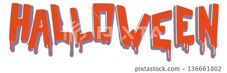 Halloween word in spooky style. Spooky red lettering Halloween word in spooky style. Spooky red lettering 136661802