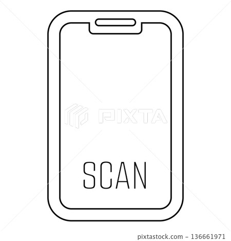 Scan placeholder black frame smartphone screen... - Stock Illustration ...