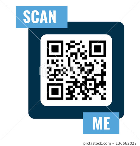 Scan Me placeholder aquamarine square frame with QR code, vector sticker template mobile scanner payment, identification Scan Me placeholder aquamarine square frame with QR code, vector sticker template mobile scanner payment, identification 136662022