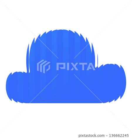 Blue cloud with a ribbed glass effect. Abstract shape in Y2K style. Blue cloud with a ribbed glass effect. Abstract shape in Y2K style. 136662245