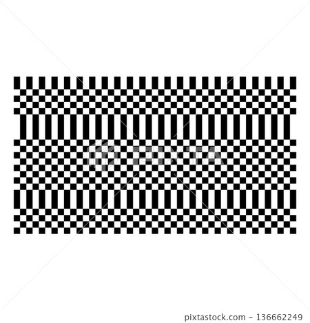 Abstract checkered, black and white pattern with squares and rectangular lines. 136662249