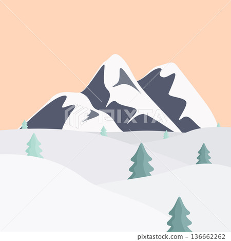 winter landscape with mountains winter landscape with mountains 136662262