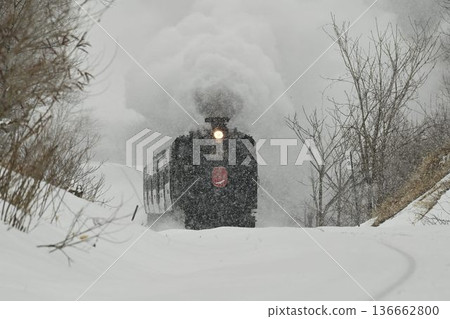 千茂本線，東治茅沼，雪，蒸氣機車疾馳 136662800