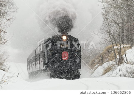千茂本線，東治茅沼，雪，蒸氣機車疾馳 136662806