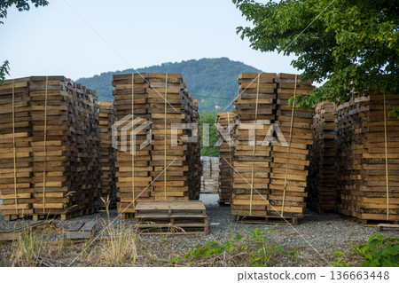 Bicycle path along the Geumgang River 136663448