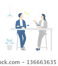Businesspeople exchanging opinions in the cafe space 136663635