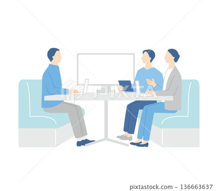 Business team having a meeting on a sofa 136663637