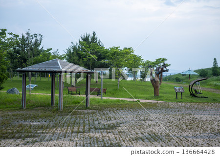 Bicycle path along the Geumgang River Bicycle path along the Geumgang River 136664428