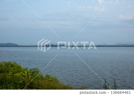 Bicycle path along the Geumgang River Bicycle path along the Geumgang River 136664461