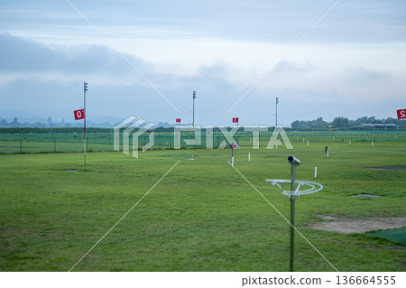 Bicycle path along the Geumgang River 136664555