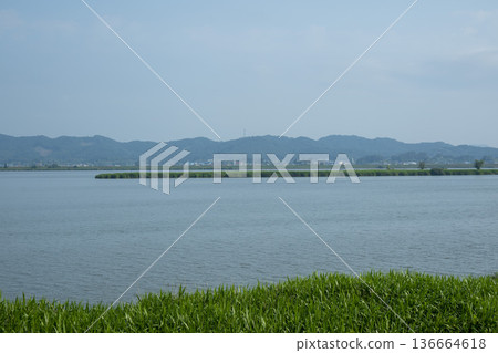 Bicycle path along the Geumgang River Bicycle path along the Geumgang River 136664618