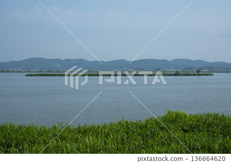 Bicycle path along the Geumgang River Bicycle path along the Geumgang River 136664620