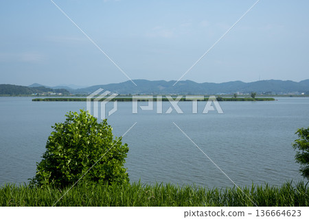 Bicycle path along the Geumgang River Bicycle path along the Geumgang River 136664623
