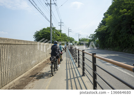 Bicycle path along the Geumgang River Bicycle path along the Geumgang River 136664680