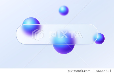 Light glassmorphism banner with blue purple gradient spheres Light glassmorphism banner with blue purple gradient spheres 136664821
