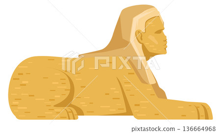 Sphinx color icon. Ancient culture. Egiptian sculpture 136664968