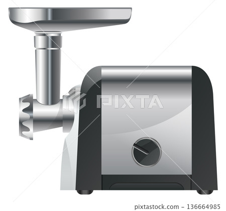 Meat mincer realistic icon. Grinding food machine 136664985