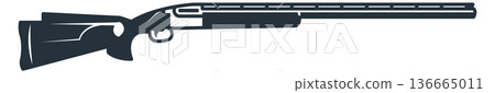 Hunting weapon black icon. Hand gun symbol Hunting weapon black icon. Hand gun symbol 136665011