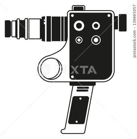 Photo capture retro professional camera black icon Photo capture retro professional camera black icon 136665057