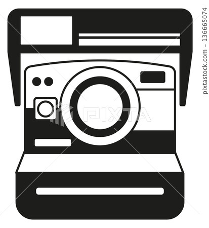 Vintage photography symbol. Photo camera black icon Vintage photography symbol. Photo camera black icon 136665074
