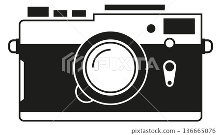 Retro photo camera. Professional photography tool symbol Retro photo camera. Professional photography tool symbol 136665076