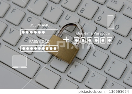 Computer security image - Multi-step authentication when logging in Computer security image - Multi-step authentication when logging in 136665634