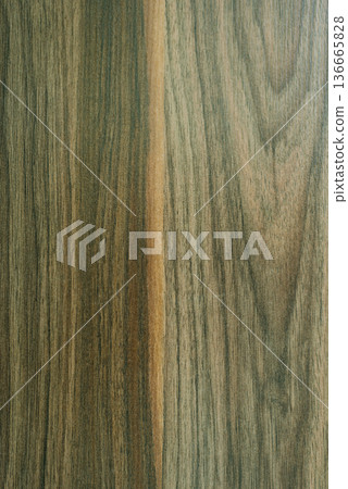 Dark Walnut Wood Surface With Central Grain Line 136665828