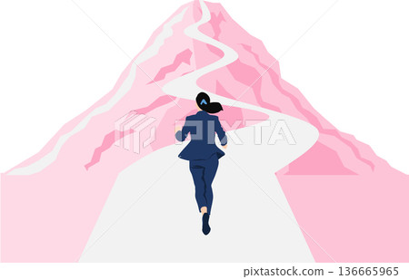 Illustration of a new graduate businesswoman full of hope 136665965