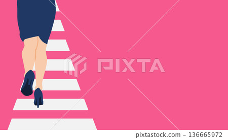 Illustration of a new graduate businesswoman full of hope Illustration of a new graduate businesswoman full of hope 136665972