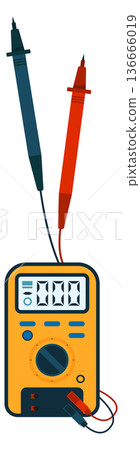 Electric power measure device. Digital multimeter icon 136666019