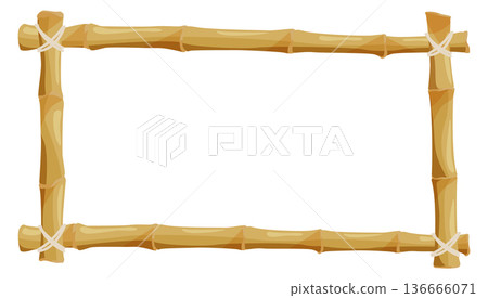 Bamboo rectangle frame. Empty border in traditional chinese style Bamboo rectangle frame. Empty border in traditional chinese style 136666071