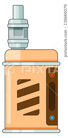 Electronic vape device. Cartoon flavor liquid smoking Electronic vape device. Cartoon flavor liquid smoking 136666079