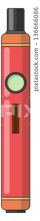 Electronic cigarette cartoon icon. Portable color vape Electronic cigarette cartoon icon. Portable color vape 136666086
