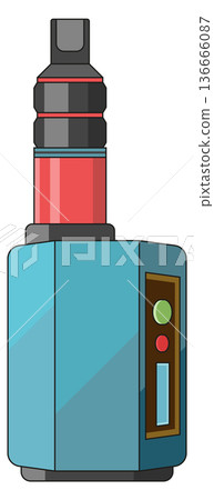 Vaporizer icon. Cartoon electronic smoke device drawing Vaporizer icon. Cartoon electronic smoke device drawing 136666087
