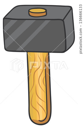 Club hammer. Smashing tool. Construction instrument icon 136666133