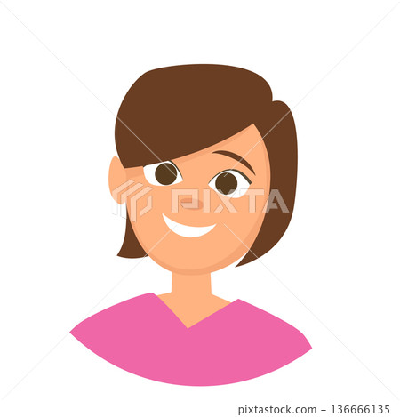 Nurse mascot. Cartoon woman smiling. Clinic worker Nurse mascot. Cartoon woman smiling. Clinic worker 136666135