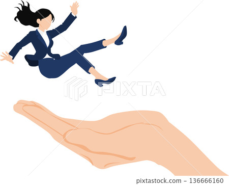 Illustration of a businesswoman avoiding danger Illustration of a businesswoman avoiding danger 136666160