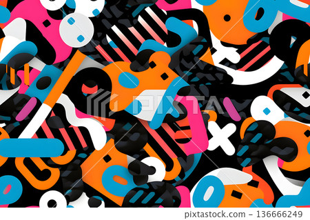 A cool seamless abstract doodle pattern inspired by 00s, neural network generated image 136666249