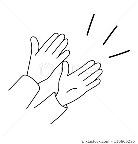 鼓掌圖示 簡單的單色象形圖 鼓掌圖示 簡單的單色象形圖 136666250