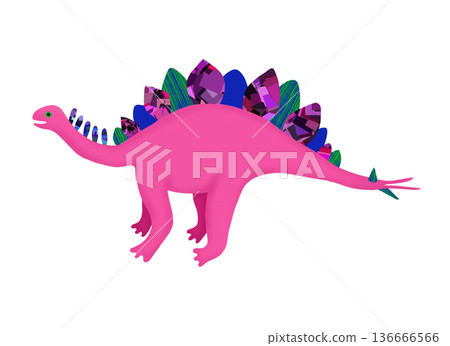 劍龍圖片，粉紅色彩色恐龍插圖，剪貼畫，插圖，png 136666566
