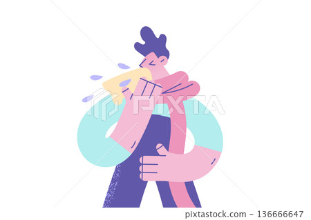 Unhealthy guy blow nose struggle with coronavirus Unhealthy guy blow nose struggle with coronavirus 136666647
