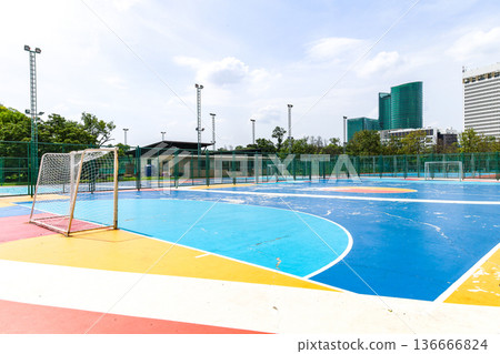 Outdoor futsal court Outdoor futsal court 136666824