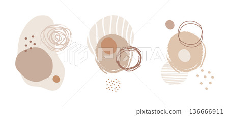 Minimalistic vector illustration set with abstract circles and dots Minimalistic vector illustration set with abstract circles and dots 136666911