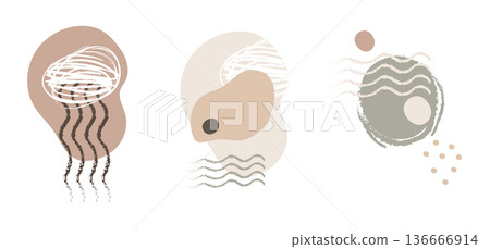 Vector hand drawn illustration set with abstract circles 136666914