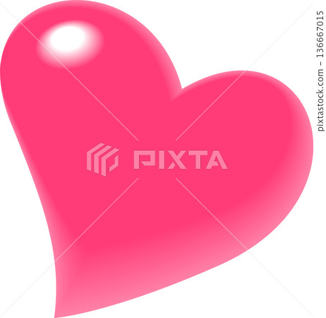 Pink puffy heart Pink puffy heart 136667015
