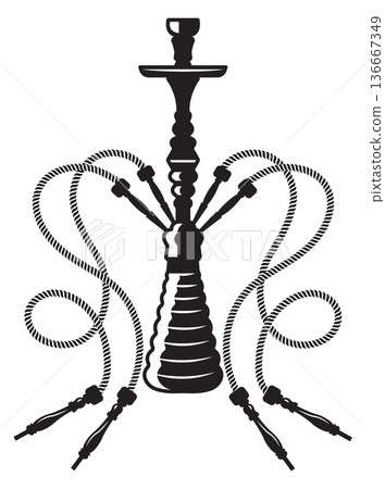 Leisure smoking club black icon. Relaxation pipe accessory 136667349